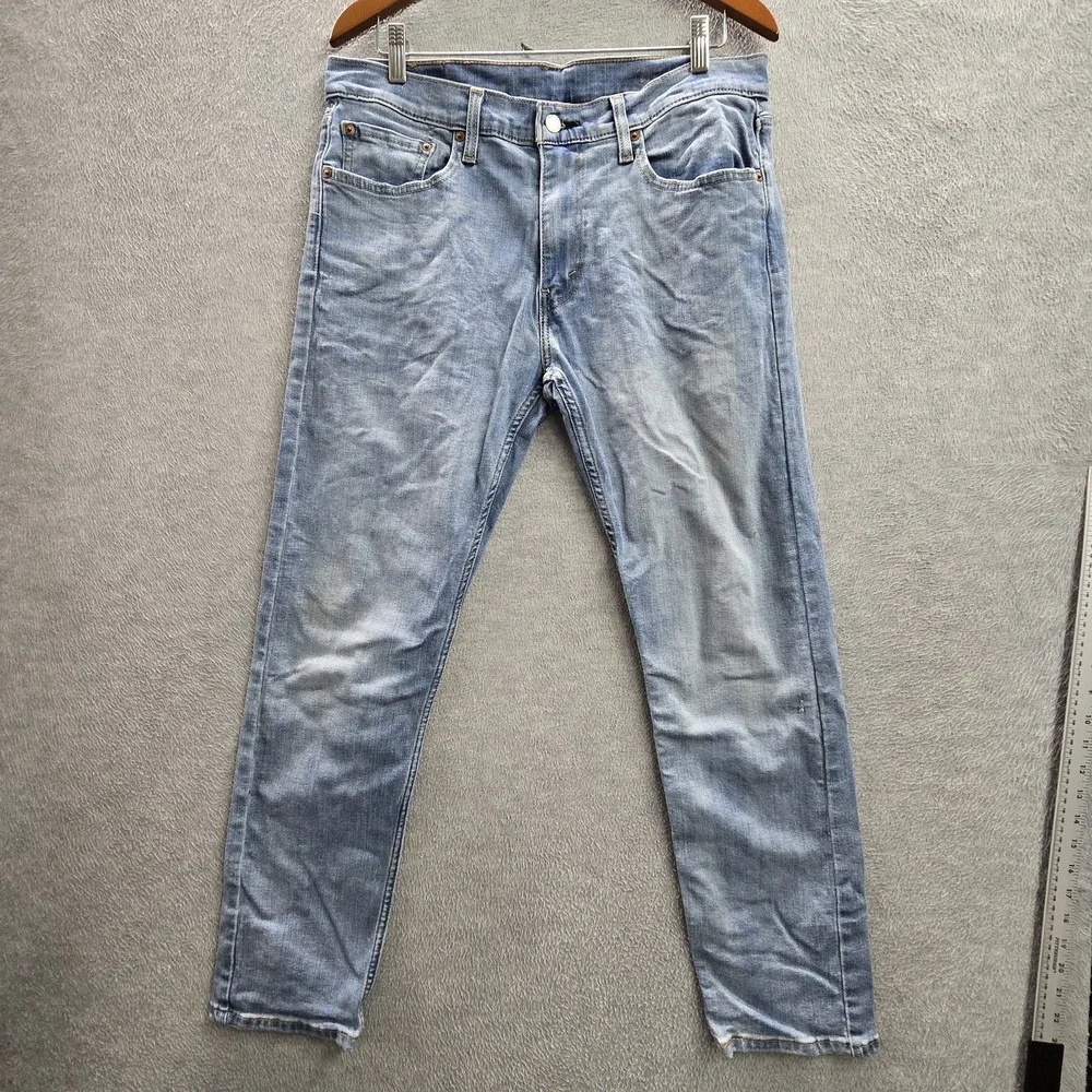 Levi's 502 Men Jeans 33X32 Light Blue Denim Taper Fit 27